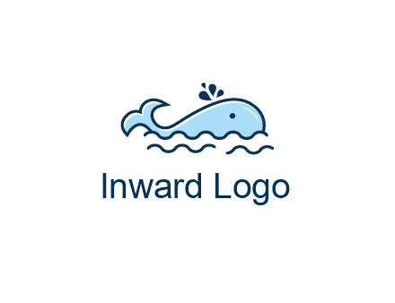 cute whale in ocean