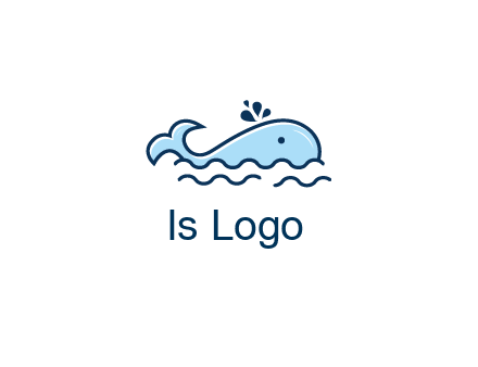 cute whale in ocean