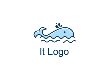 cute whale in ocean