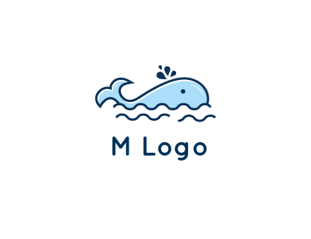 cute whale in ocean