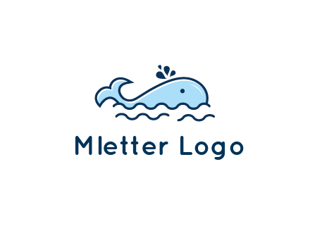 cute whale in ocean
