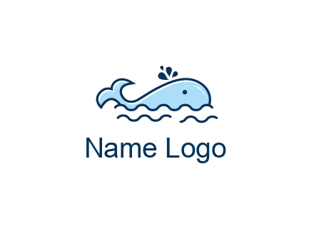 cute whale in ocean