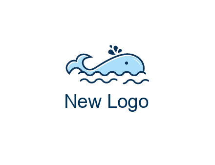 cute whale in ocean