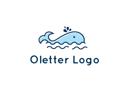 cute whale in ocean