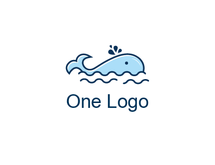 cute whale in ocean