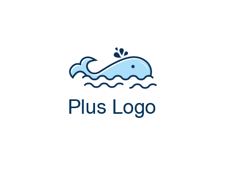 cute whale in ocean