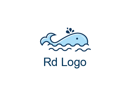 cute whale in ocean