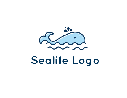 cute whale in ocean