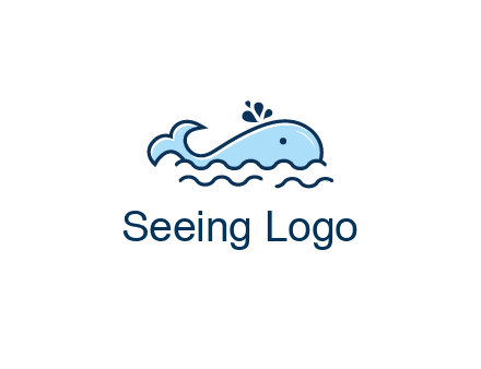cute whale in ocean