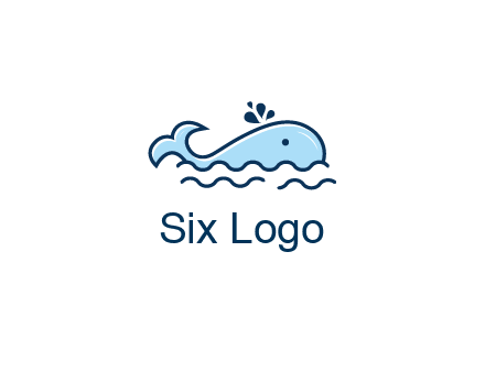 cute whale in ocean