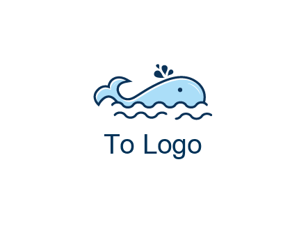 cute whale in ocean