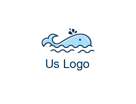 cute whale in ocean