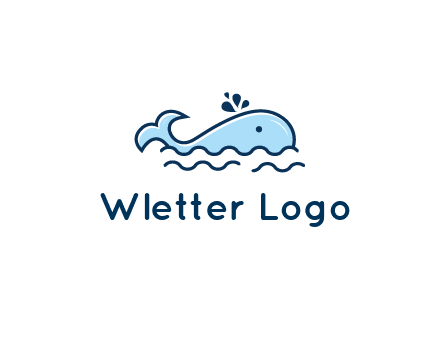 cute whale in ocean