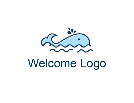 cute whale in ocean