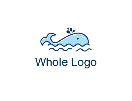 cute whale in ocean