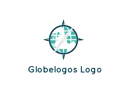 globe in compass with arrow