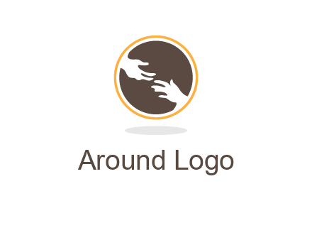 helping hands in circle icon