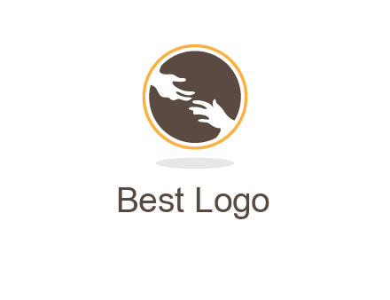 helping hands in circle icon