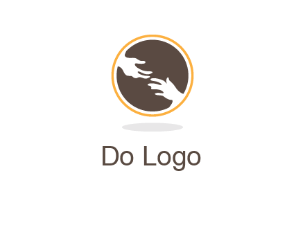 helping hands in circle icon