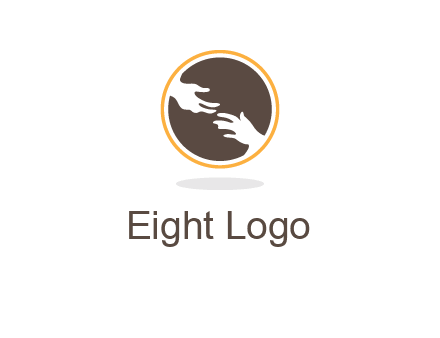 helping hands in circle icon