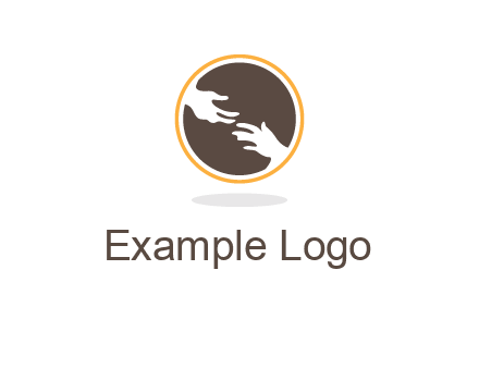 helping hands in circle icon