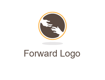 helping hands in circle icon