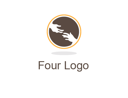 helping hands in circle icon