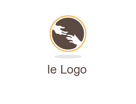 helping hands in circle icon