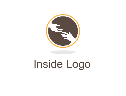 helping hands in circle icon