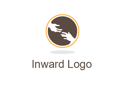 helping hands in circle icon