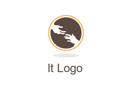 helping hands in circle icon
