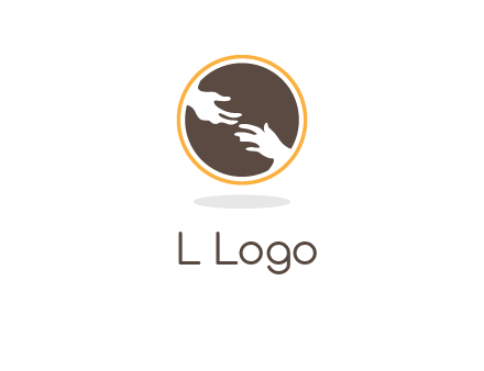 helping hands in circle icon