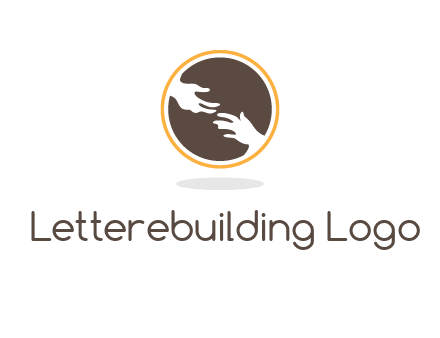 helping hands in circle icon
