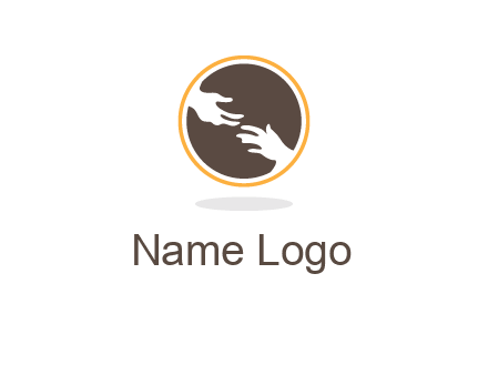 helping hands in circle icon