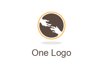 helping hands in circle icon