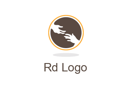helping hands in circle icon