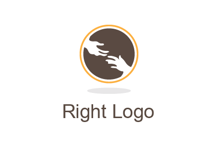 helping hands in circle icon