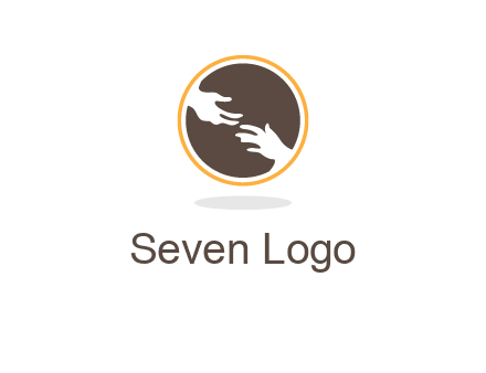helping hands in circle icon