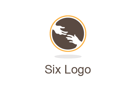 helping hands in circle icon