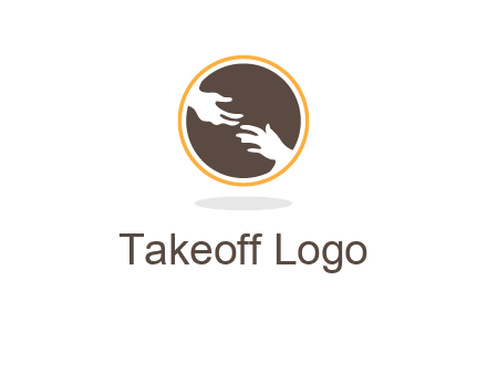 helping hands in circle icon
