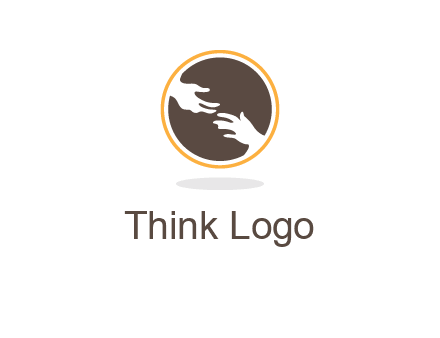 helping hands in circle icon
