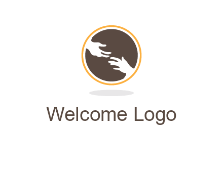 helping hands in circle icon