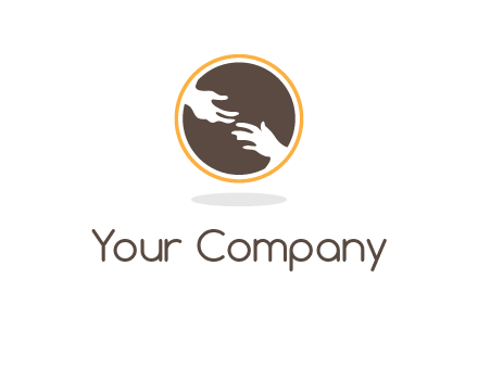 helping hands in circle icon