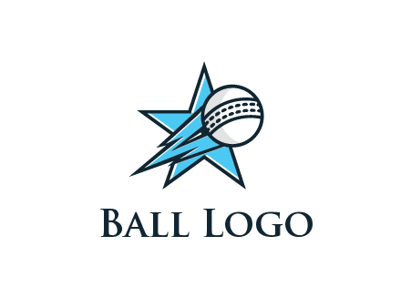 star with baseball on flame