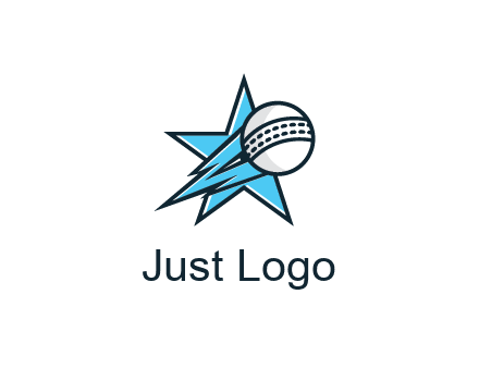 star with baseball on flame