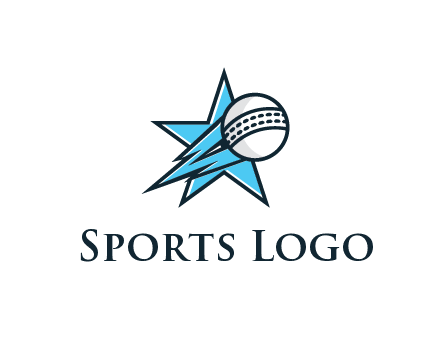 star with baseball on flame