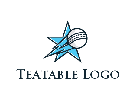 star with baseball on flame