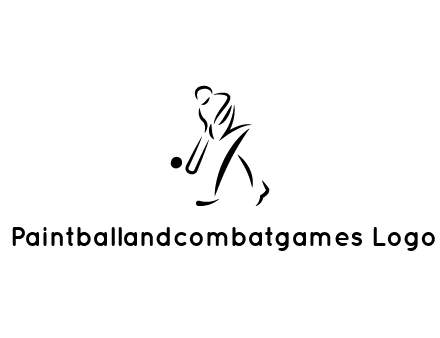 abstract line art batsman