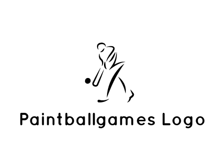 abstract line art batsman