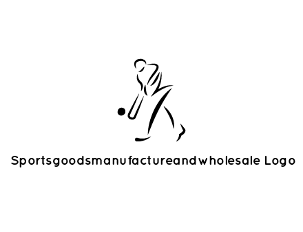 abstract line art batsman